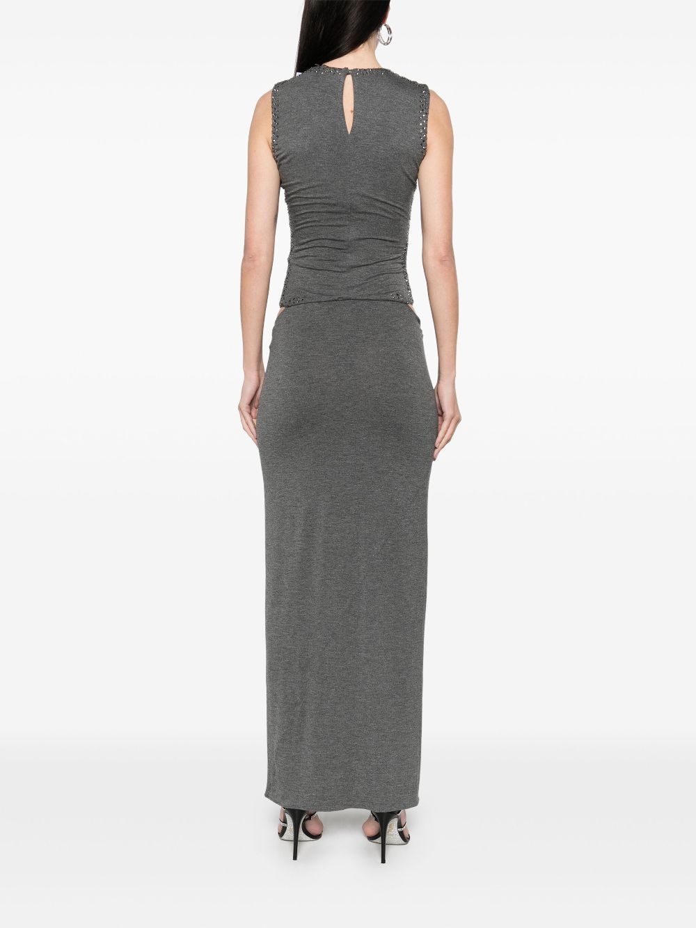 draped midi dress - 4