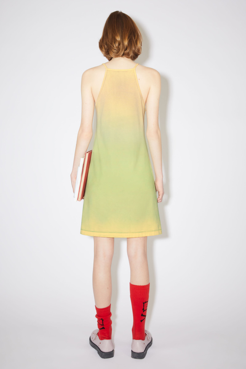 Screen print dress - Yellow/brown 3