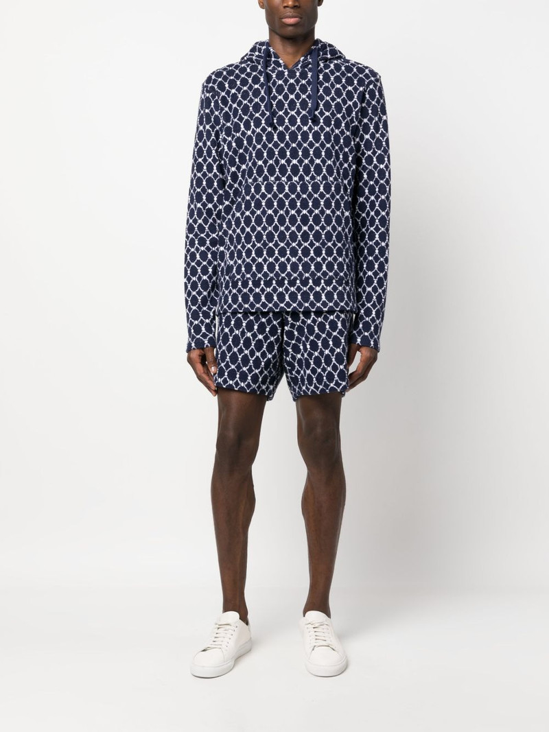 ORLEBAR BROWN Blaine geometric-pattern terry-cloth hoodie outlook