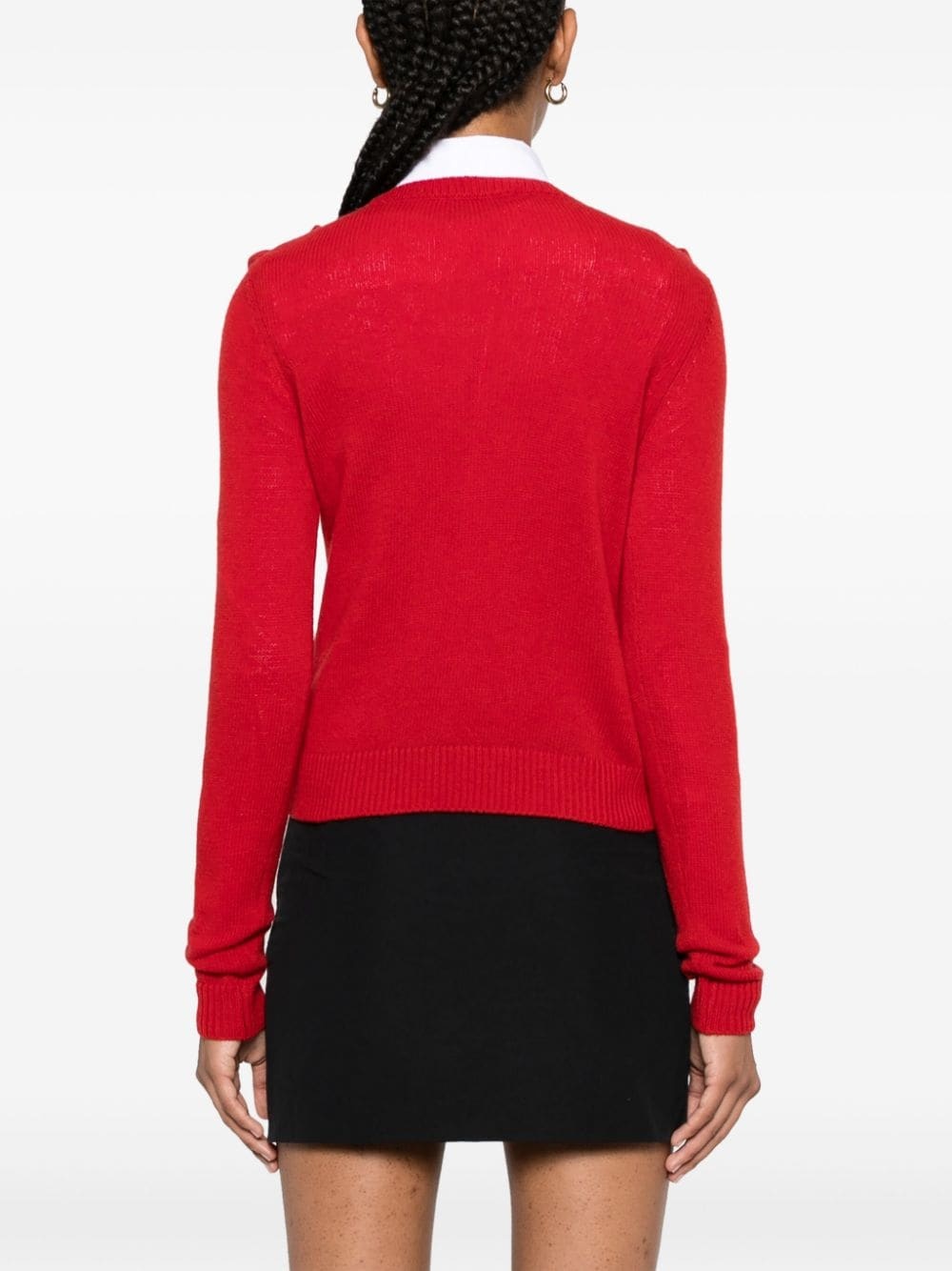 bow-embellished virgin wool jumper - 4