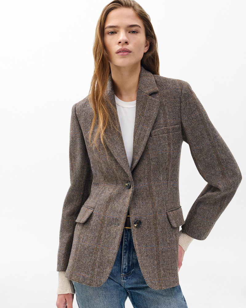 Frank Mixed-Media Plaid Blazer 5