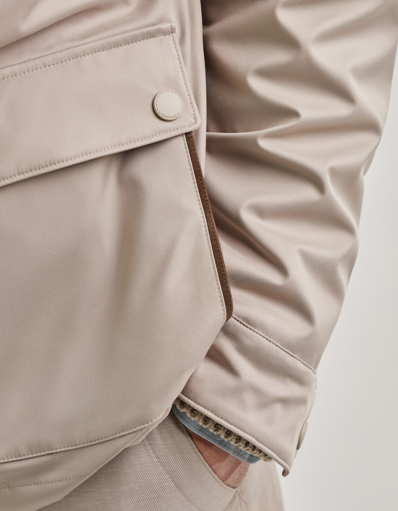 DUNE-COLORED SHIRT JACKET IN TECHNICAL FABRIC 6