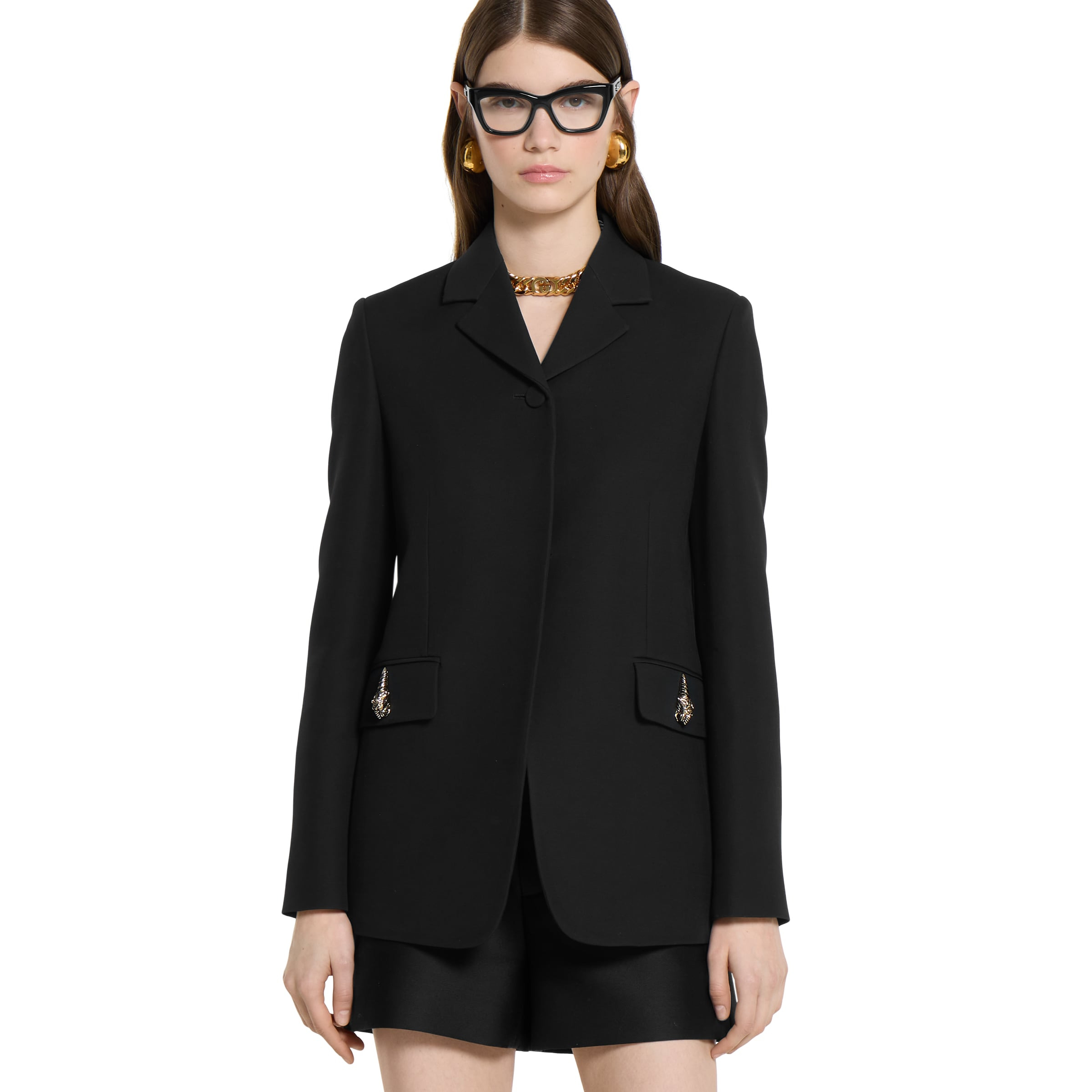 Crêpe wool silk jacket with tiger - 3