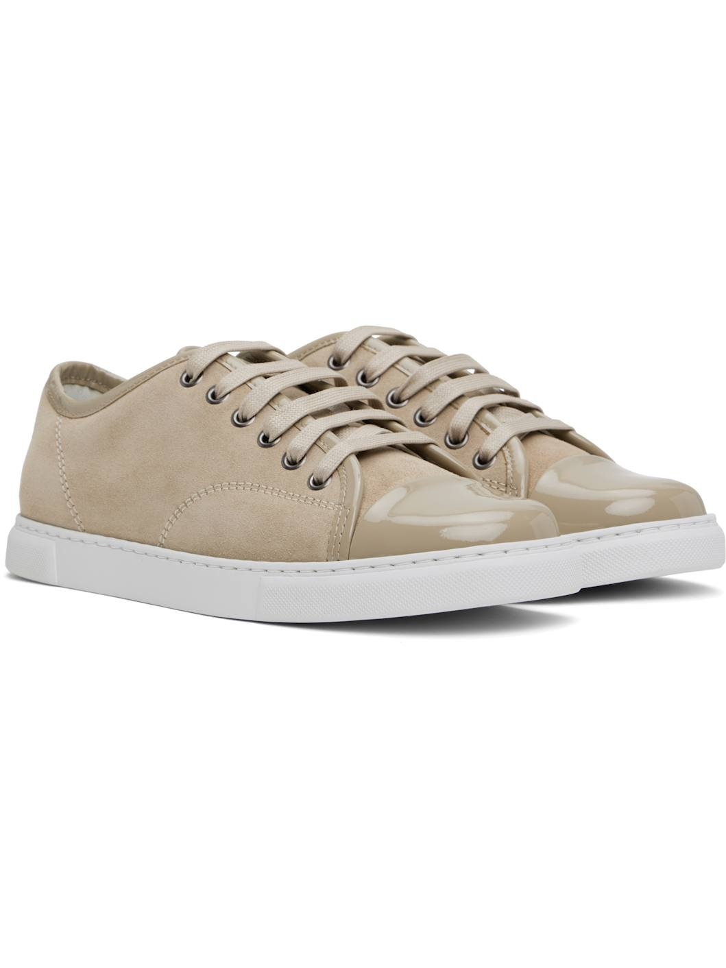 Beige DBB1 Suede & Patent Leather Sneakers - 4