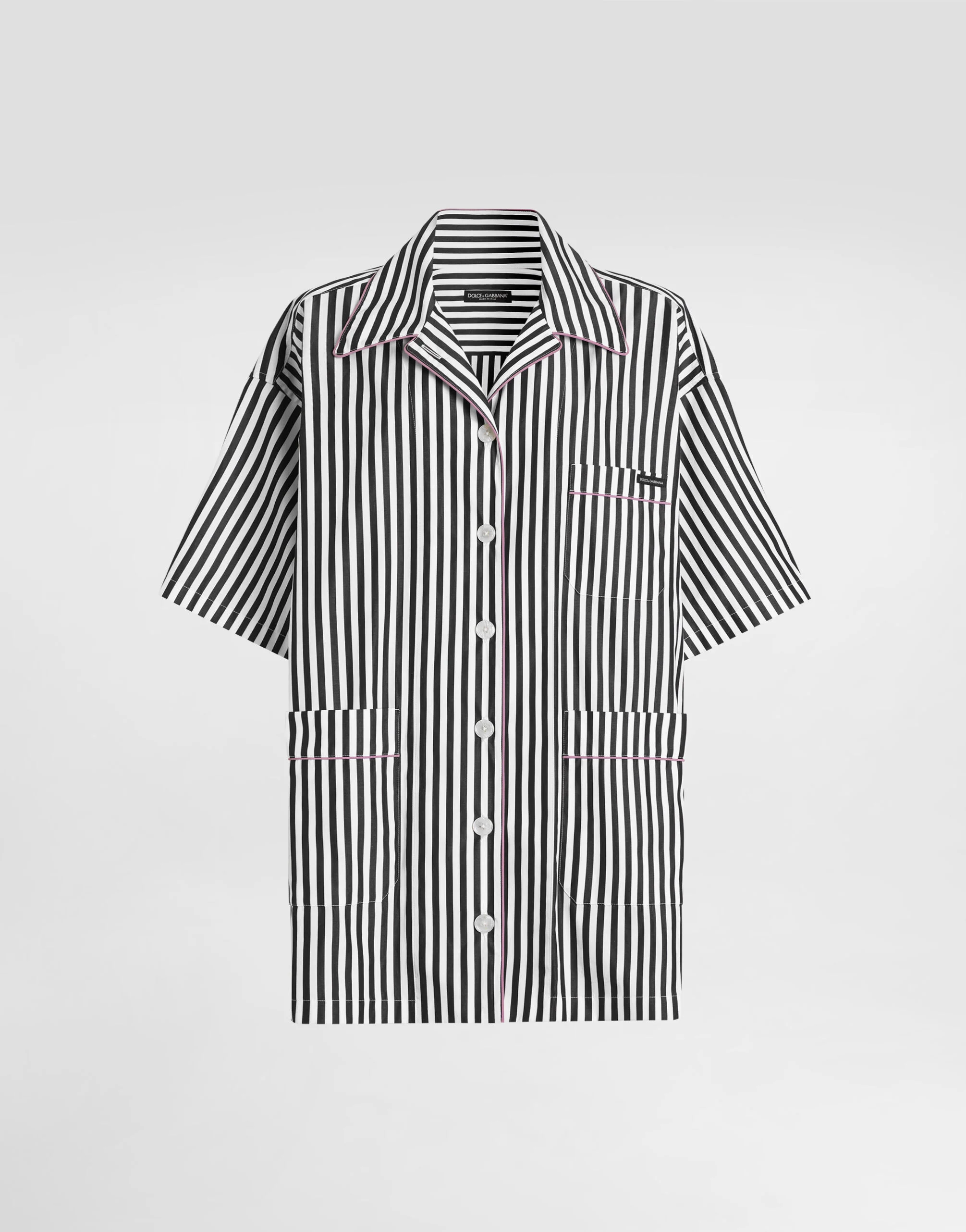 Striped poplin shirt - 1