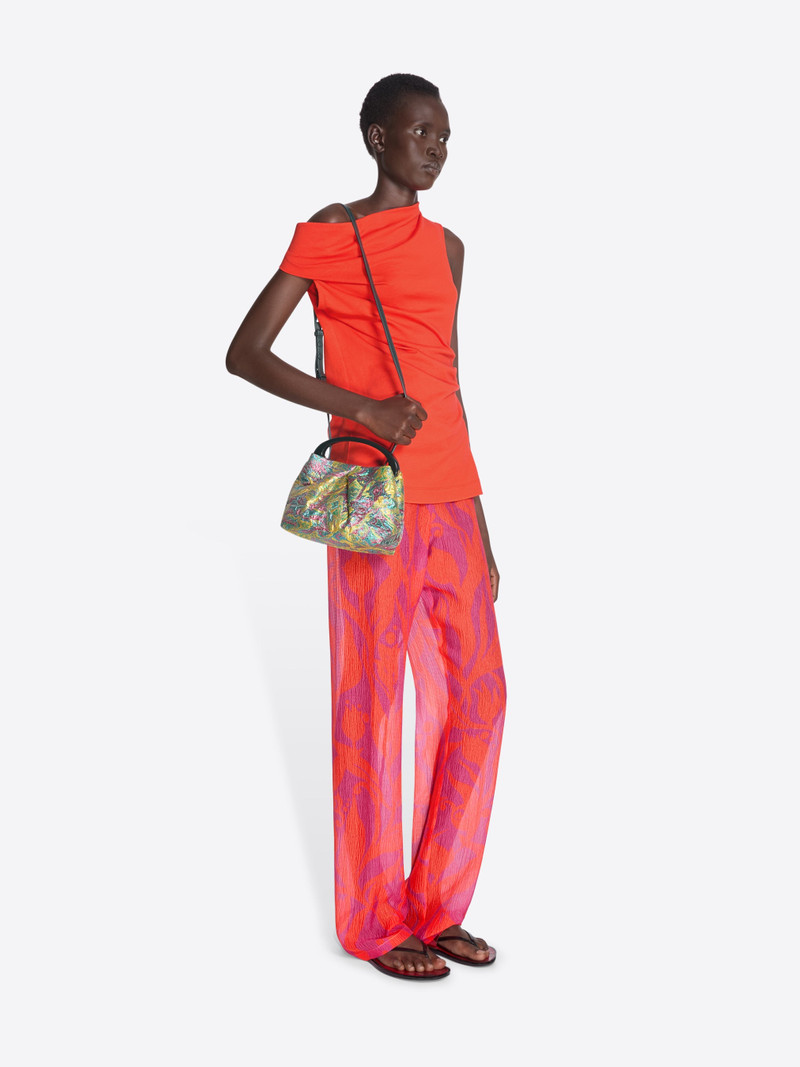 SMALL PLEATED JACQUARD BAG 6