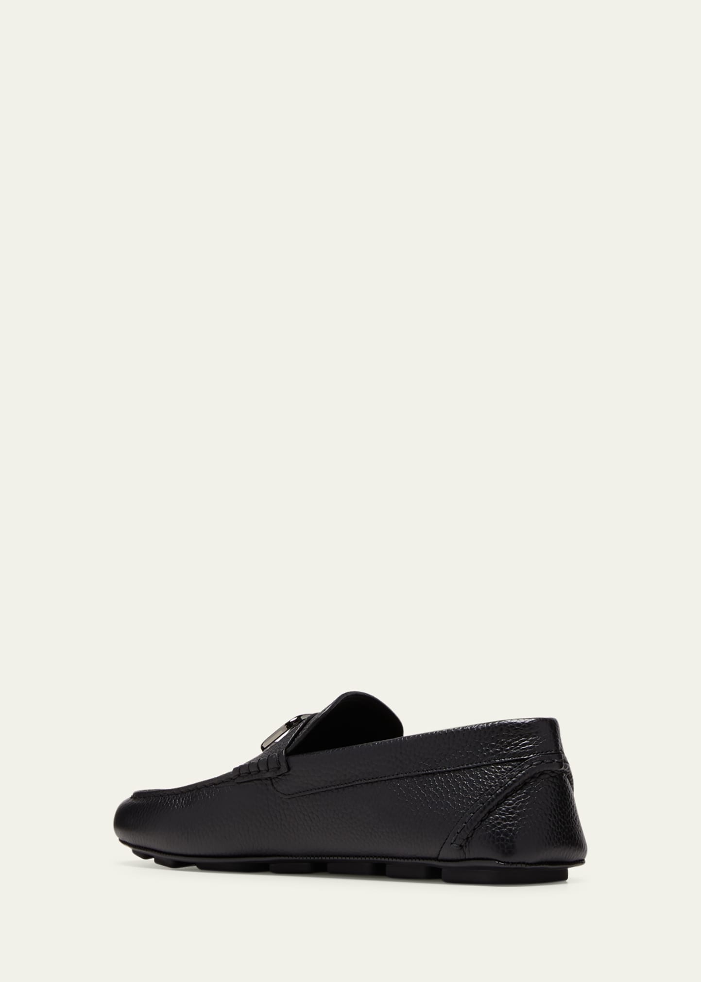 Men's V-Logo Leather Drivers - 4