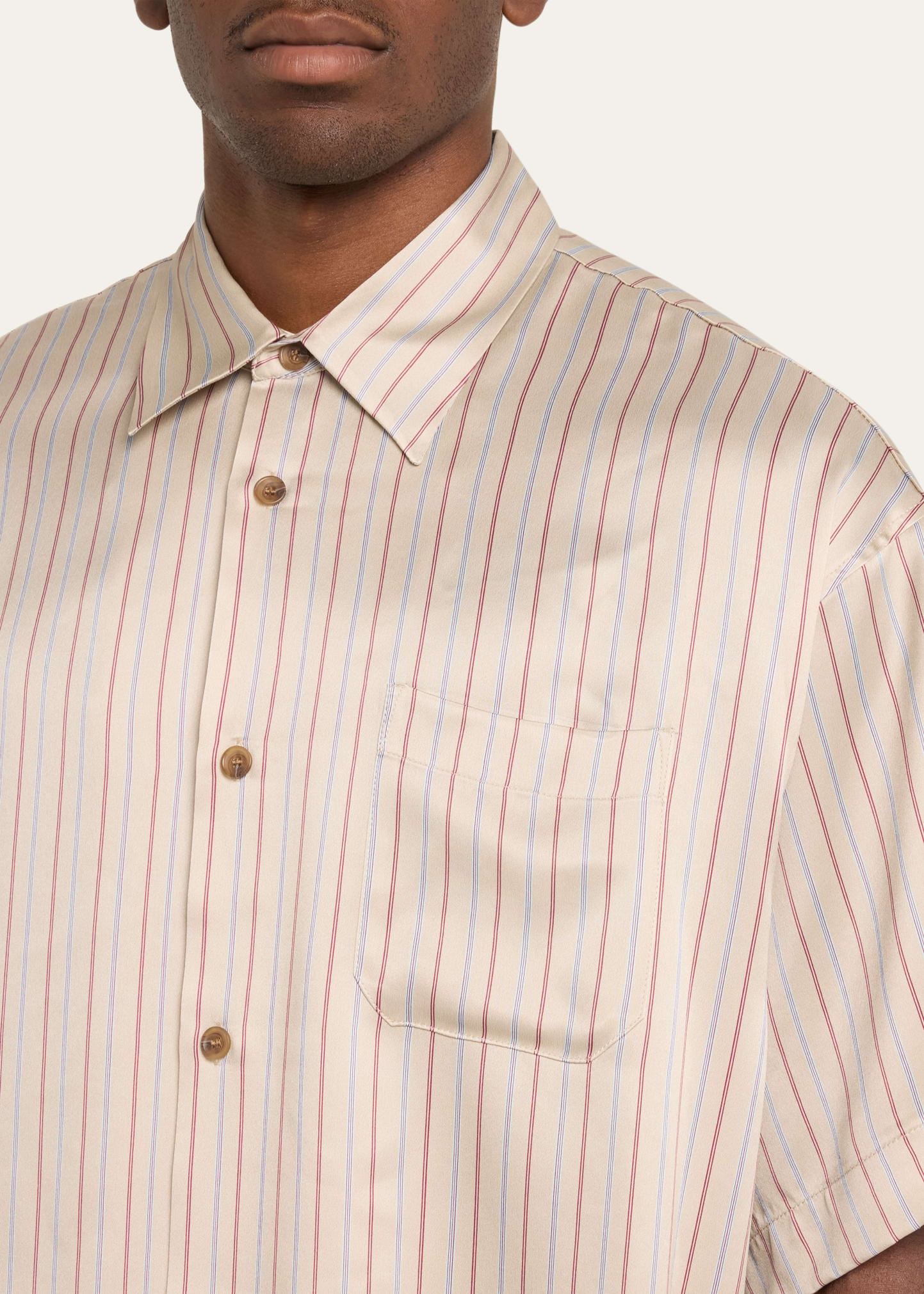 Men's Brushed Silk Button-Down Shirt - 5