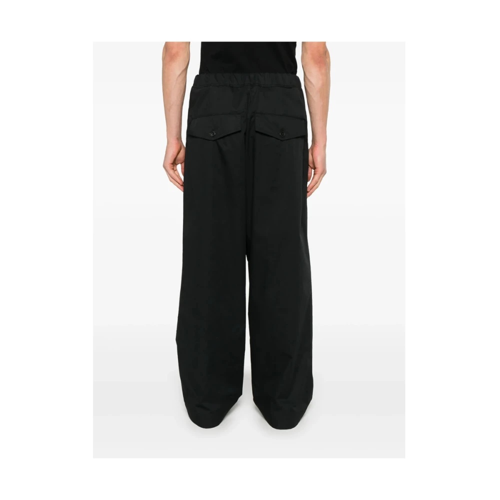 BLACK ELASTIC WAISTBAND PANTS - 5