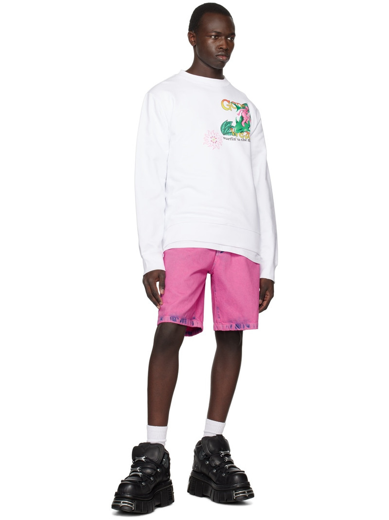 GCDS White Printed T-Shirt outlook