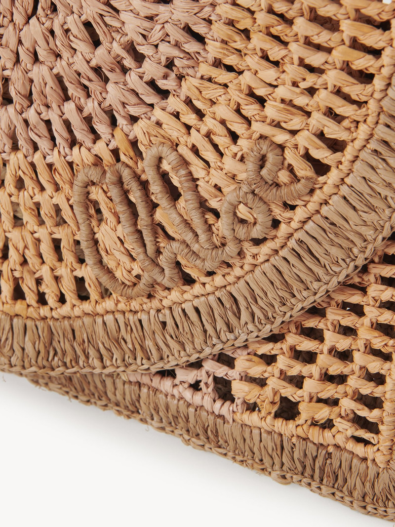 SUMMER BANANA FLAT POUCH WITH STRAP IN RAFFIA 6