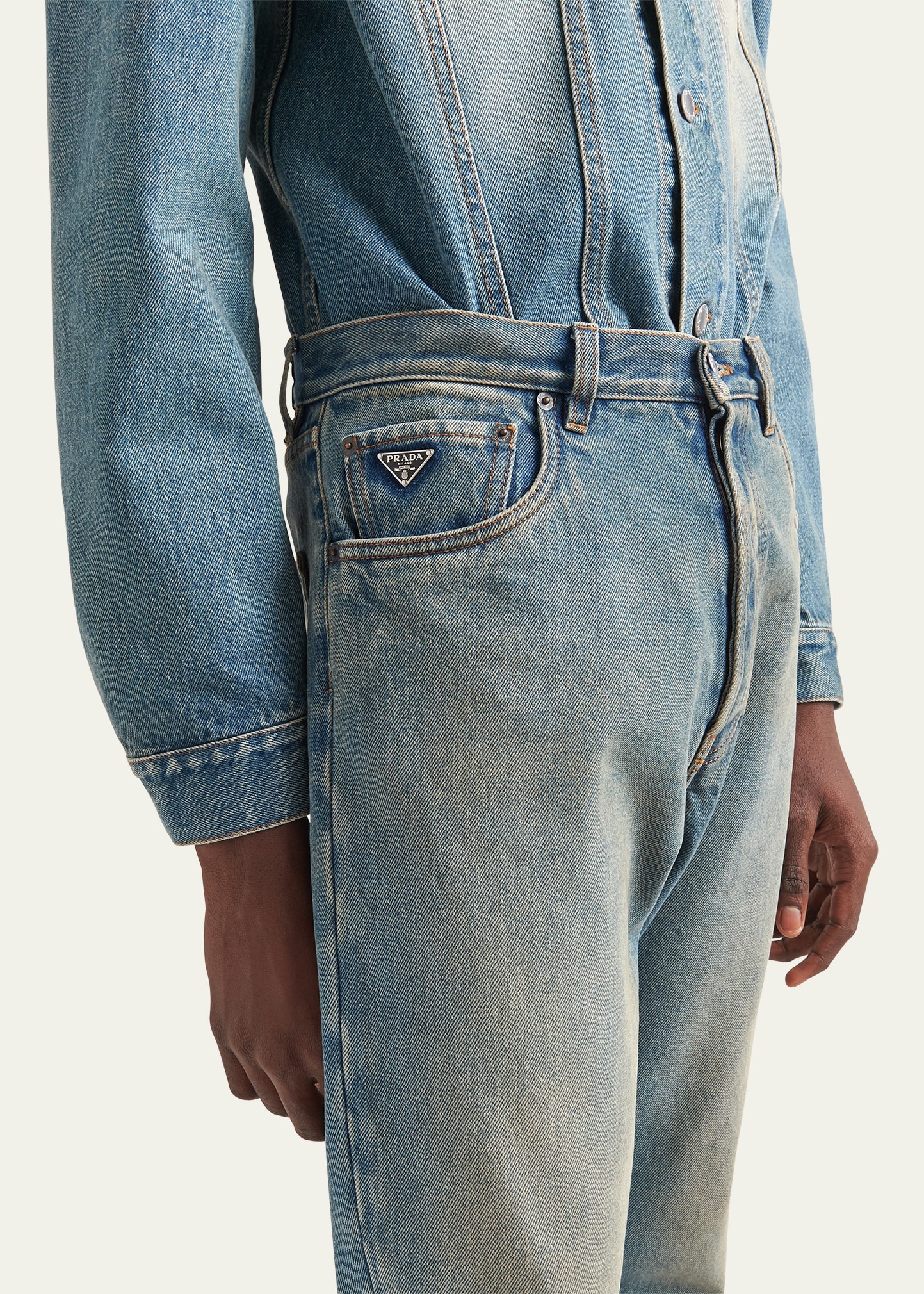 Men's Light Treated Denim Jeans - 4