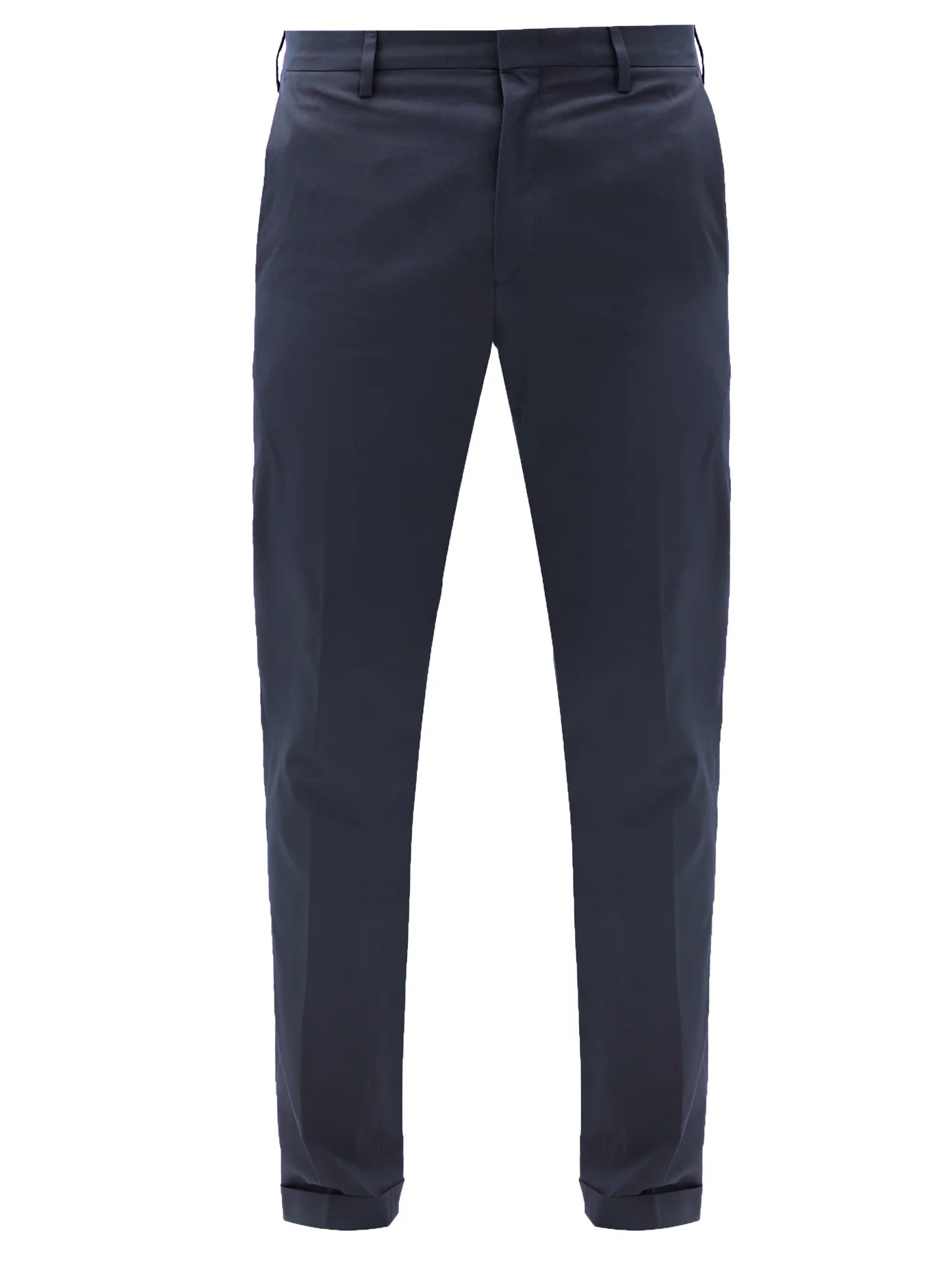 Cotton-twill slim-leg chino trousers - 1