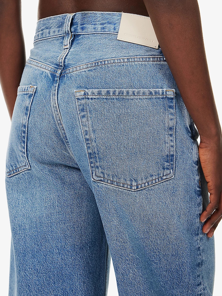 Ayla raw-hem cropped wide-leg denim jeans - 5