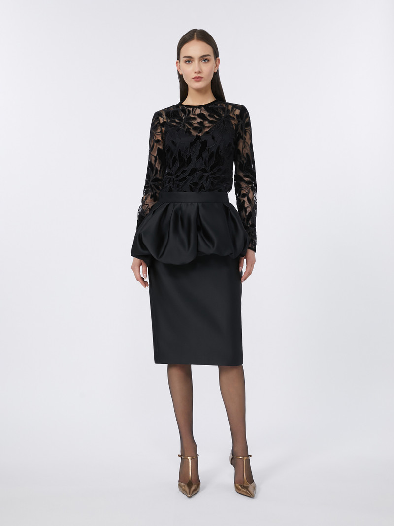 Max Mara PLINIO Tulle T-shirt with velvet embroidery outlook