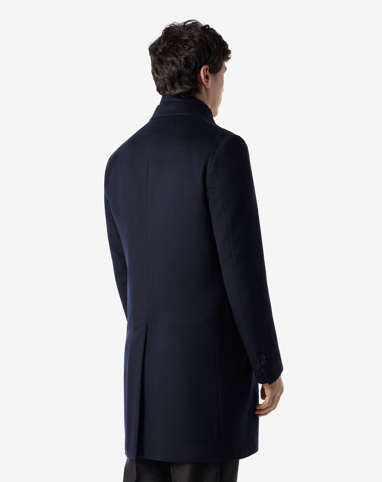 Navy blue wool beaver coat - 3