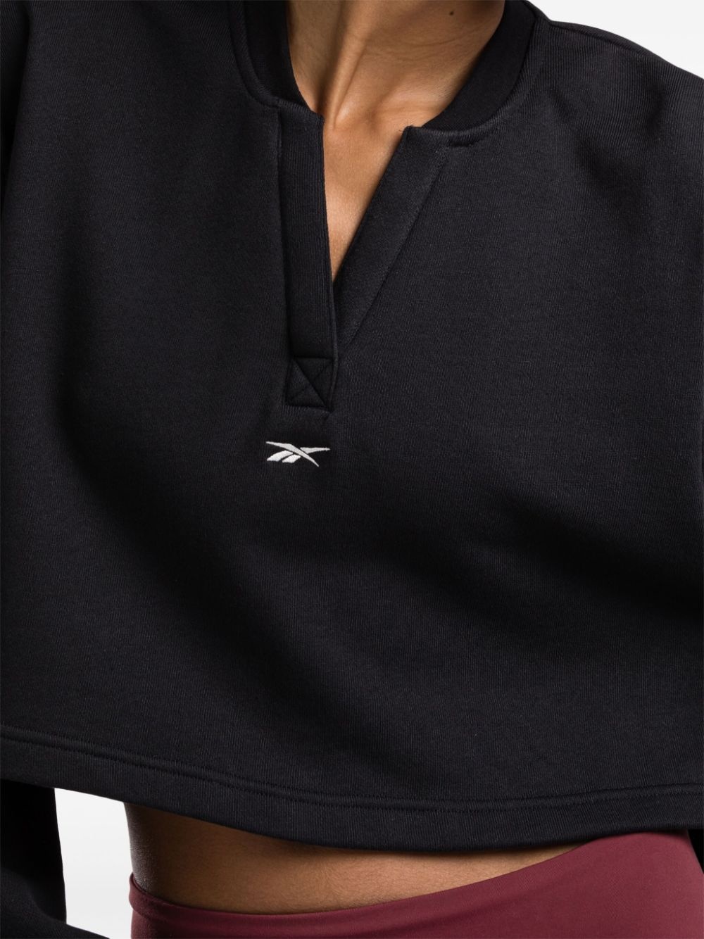 logo-embroidered V-neck sweatshirt - 6