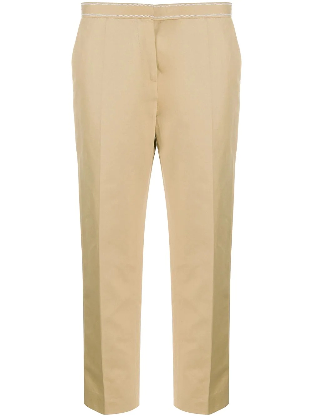 stitched cropped trousers - 1