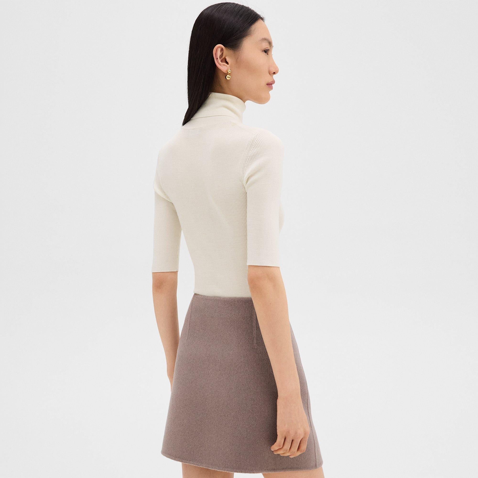 Leenda Short-Sleeve Turtleneck in Regal Wool - 4