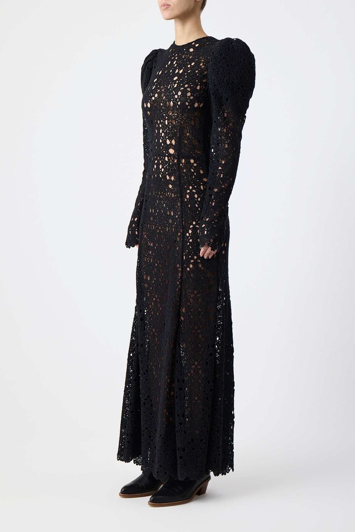 Lana Dress in Black Cashmere Lace - 6