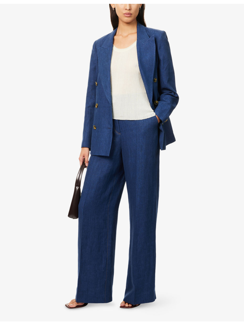 Citizens of Humanity x Argent Chelsea Peak-Lapels Linen Blazer - 2