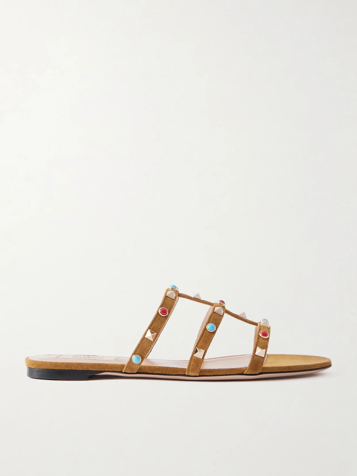 Rockstud Bead-embellished Suede Sandals - 1