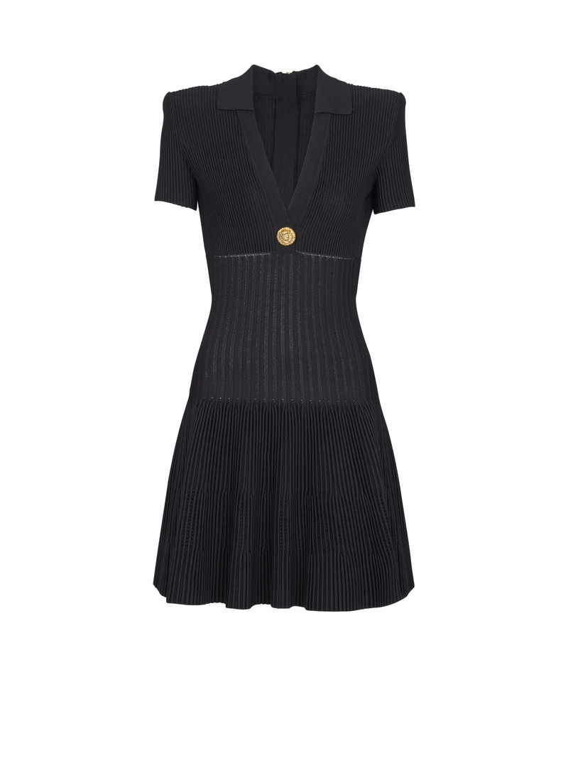Short flared knit dress 1