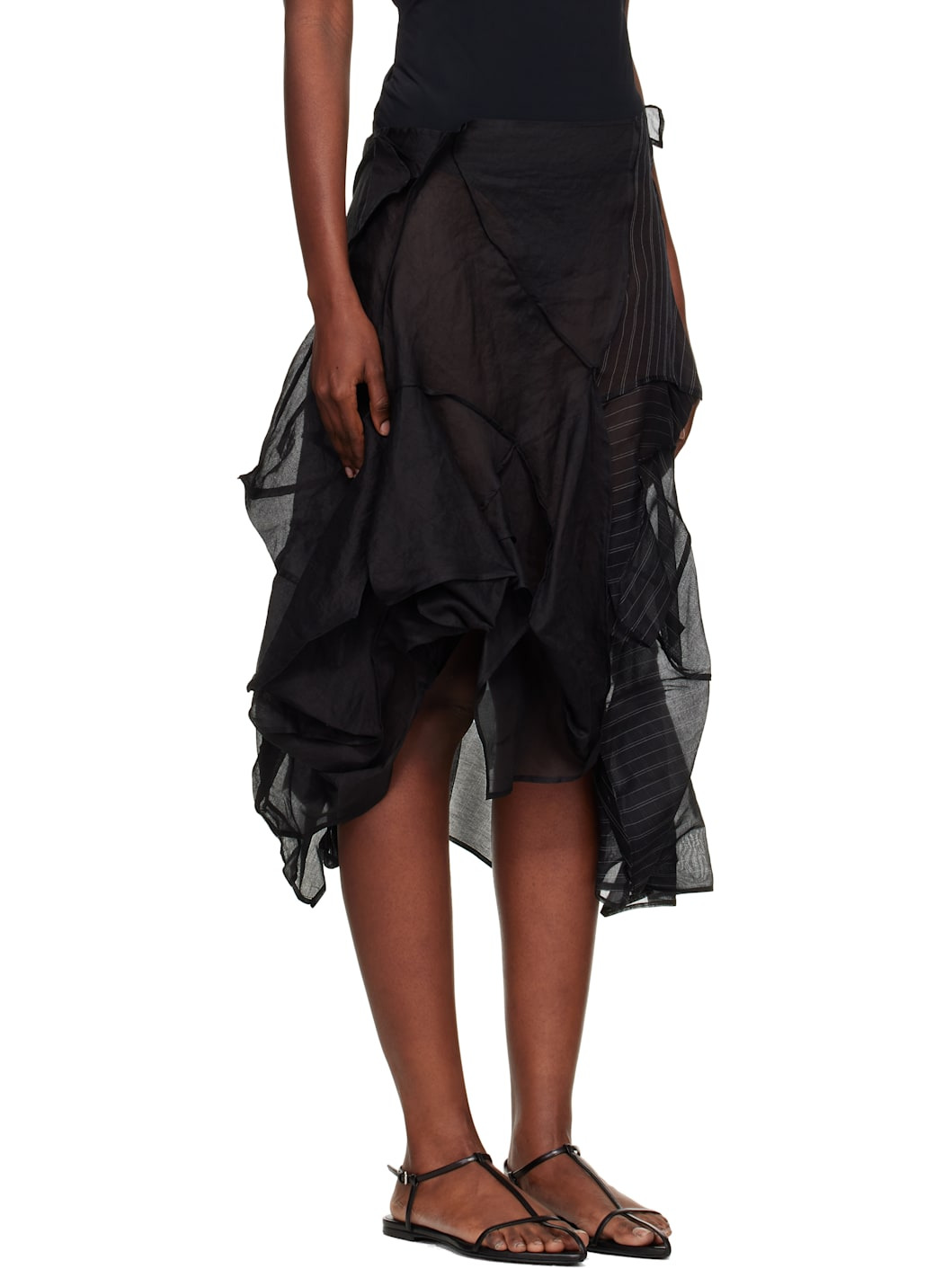 Black Darts 3D Midi Skirt - 2