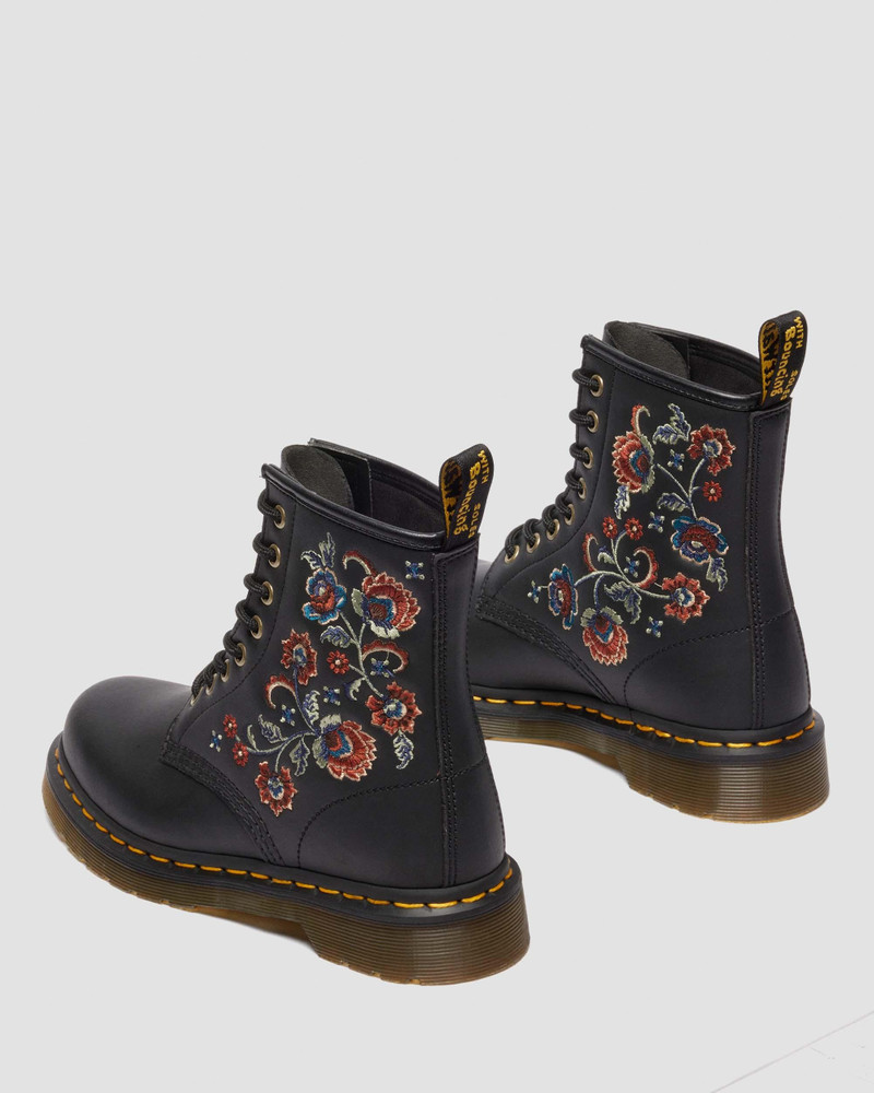 1460 VONDA TF Reclaimed Leather Floral Print Lace Up Boots 6