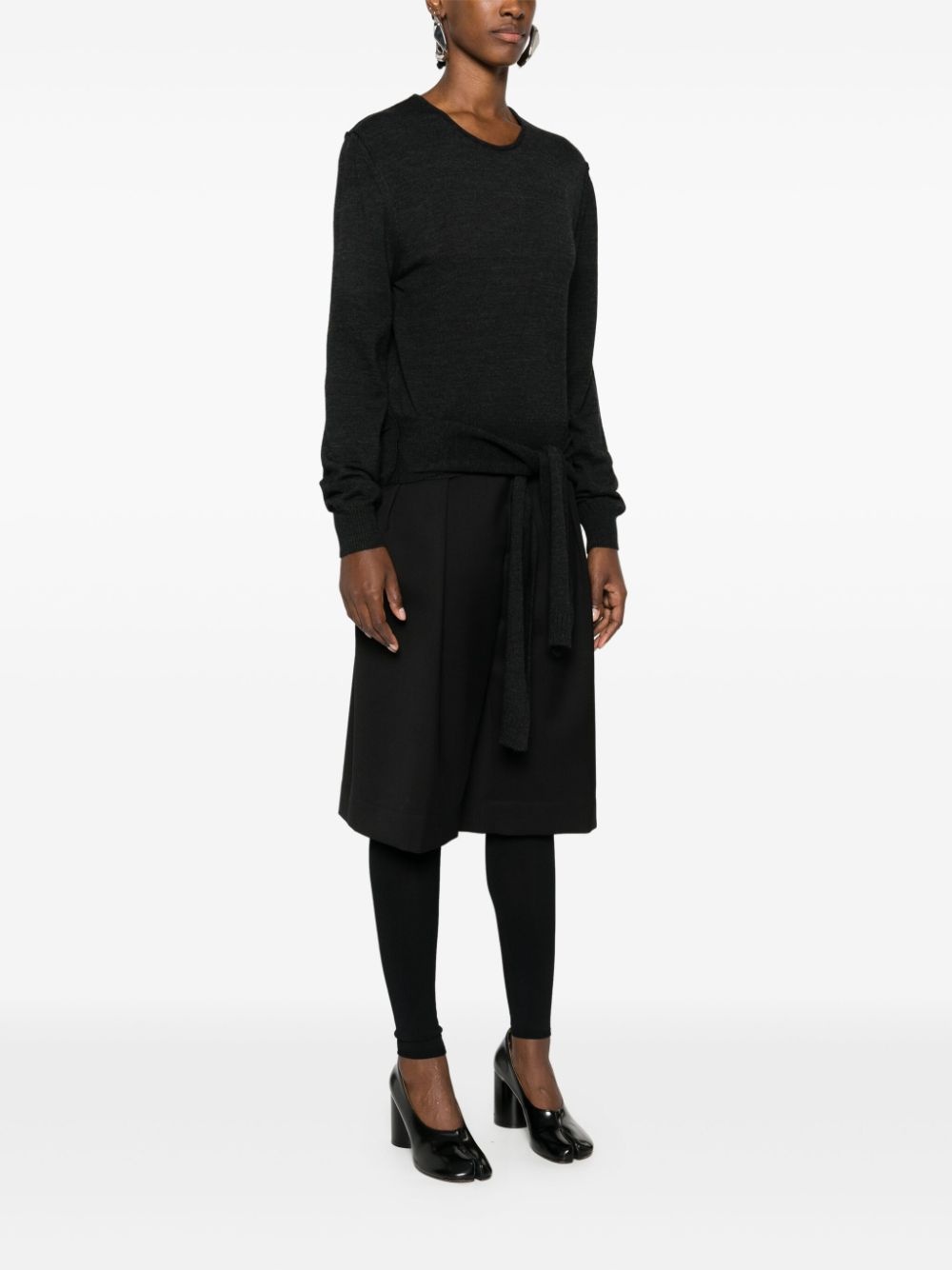 tie-detail sweater - 3