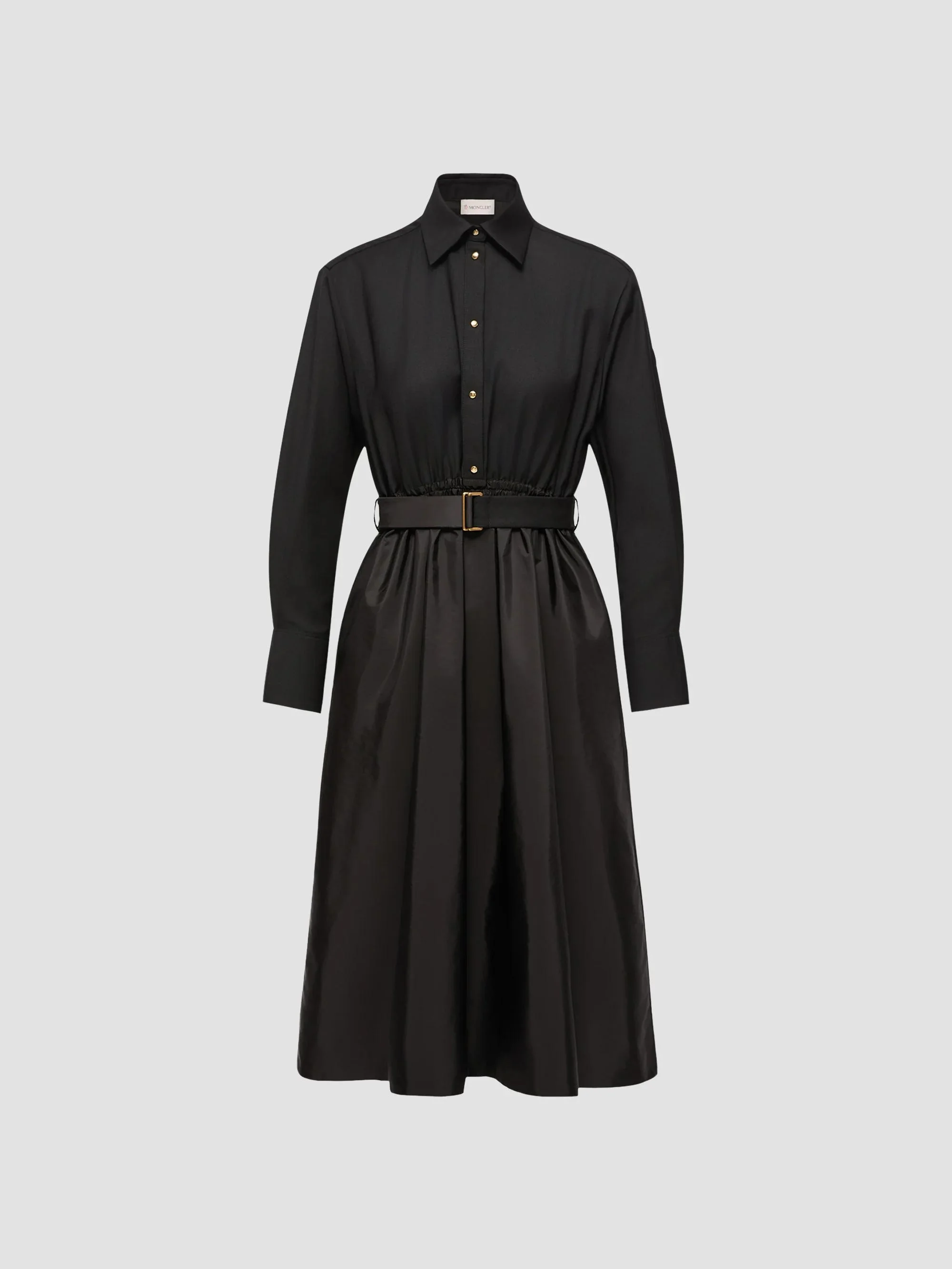 Women's Long Dress in Wool - Black - 1