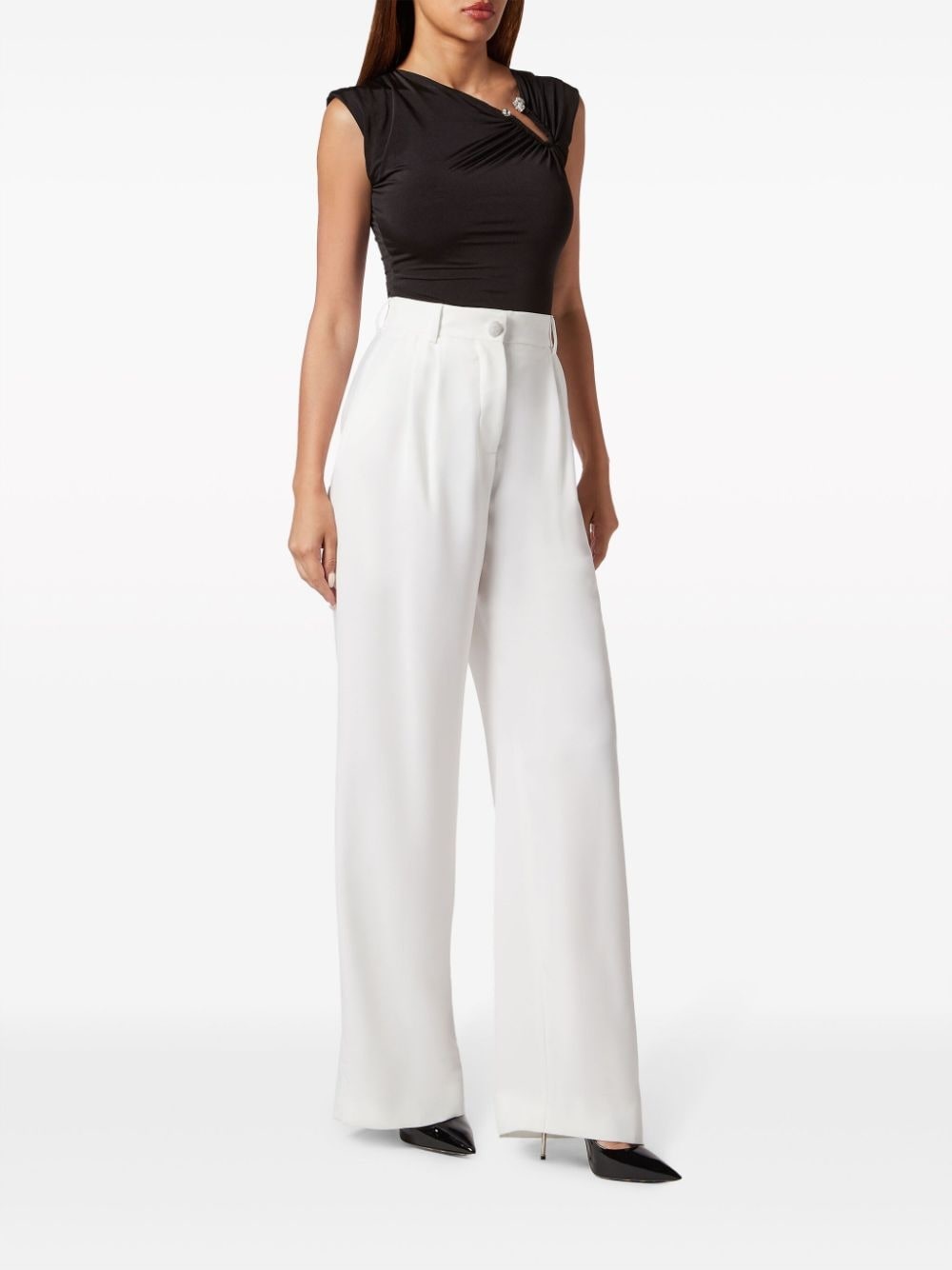 high-waisted tailored trousers - 2