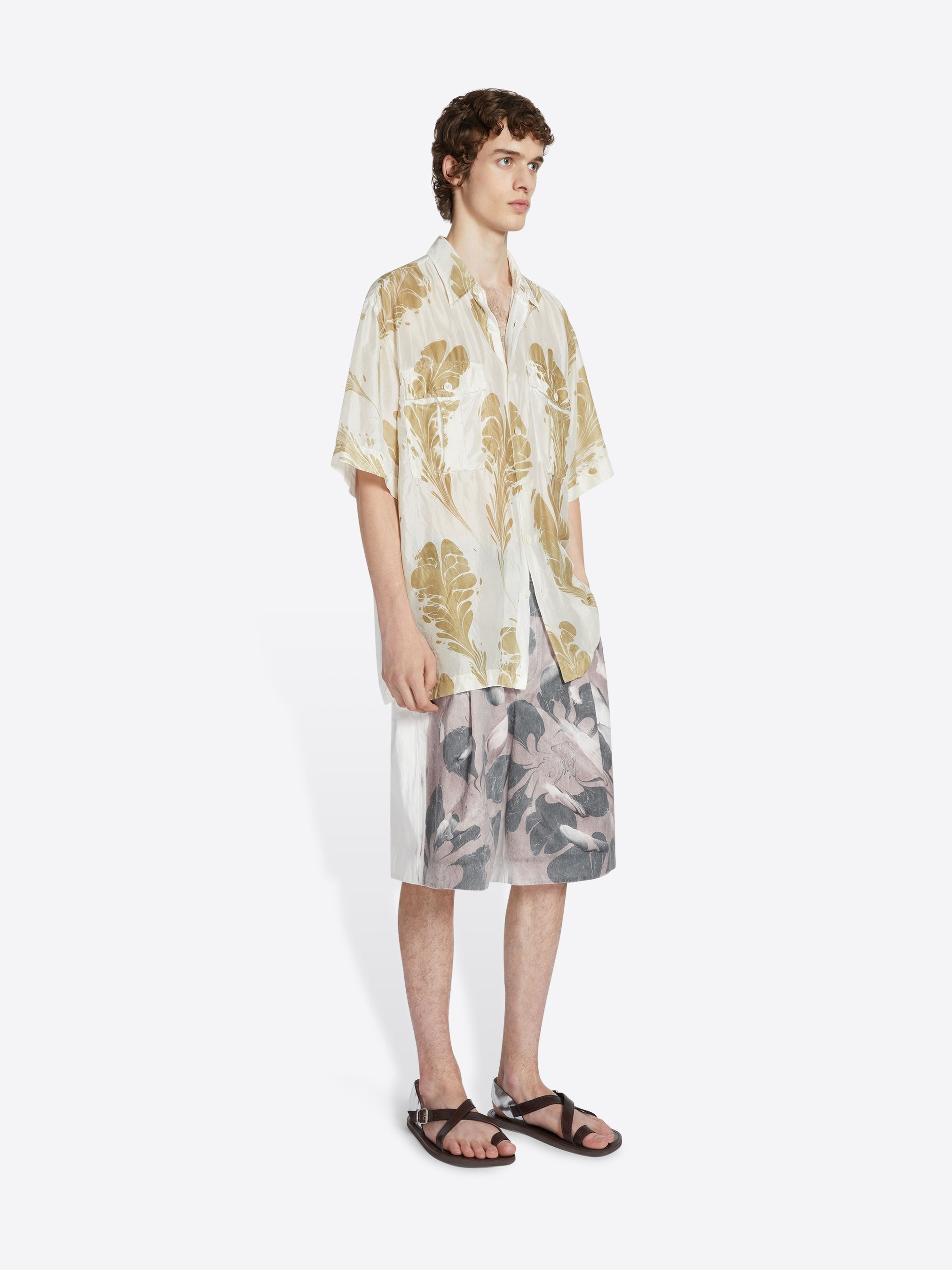 HAND PRINTED SILK SHIRT - 3