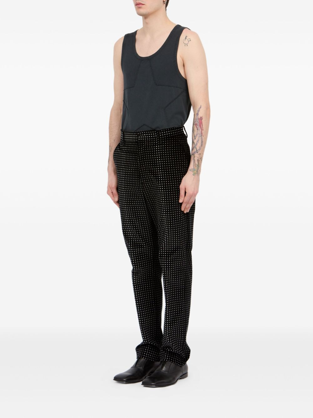 star-print tailored trousers - 4