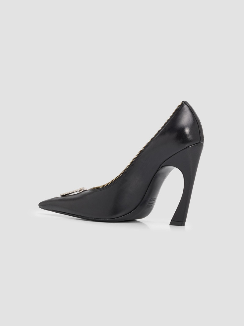 Women's Lexi 110MM Zip-Detail Leather Pumps - Black 4
