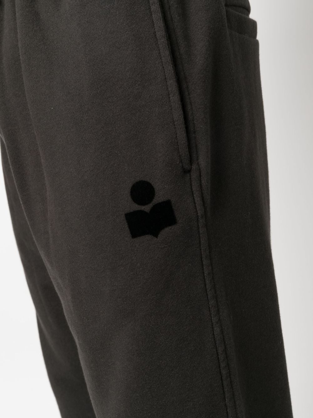 logo-flocked drawstring track pants - 5