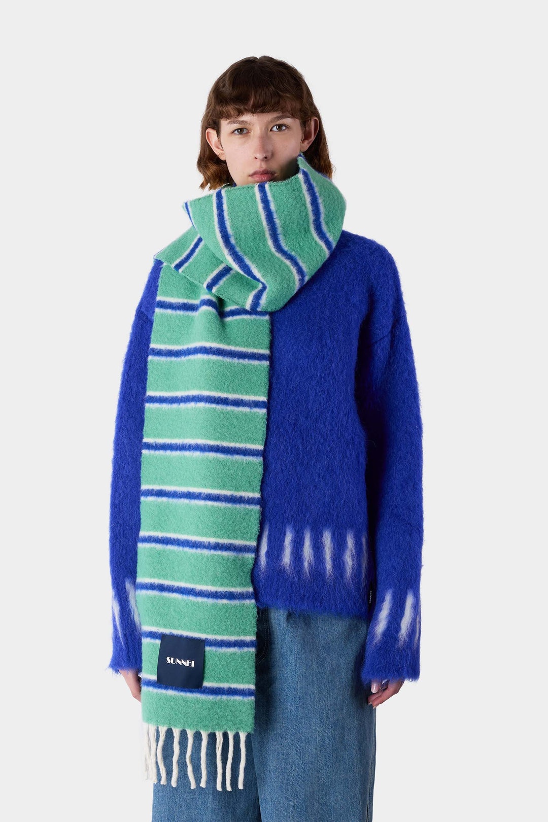 STRIPED SCARF / green - 3