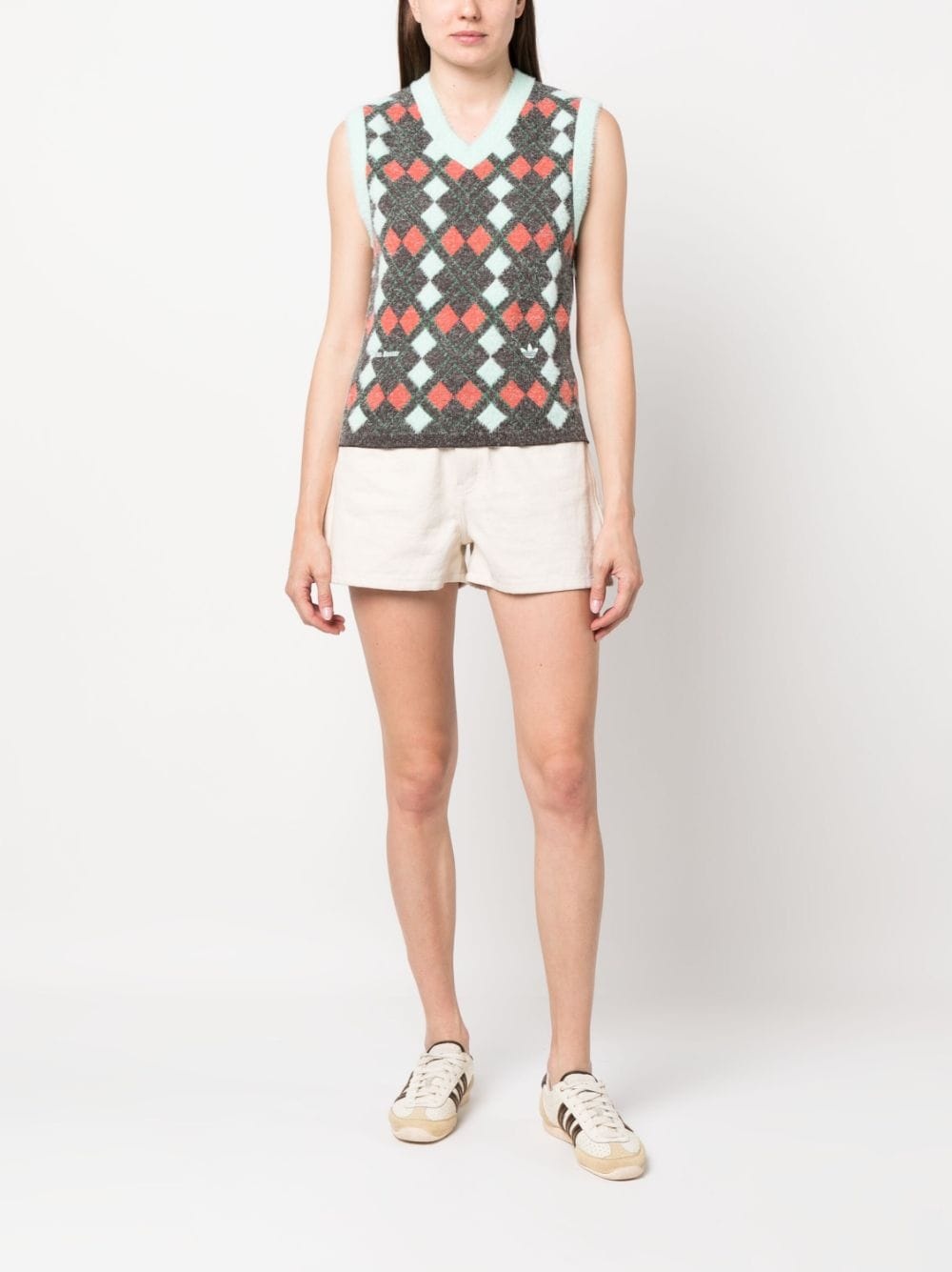 x Wales Bonner argyle knitted vest - 2