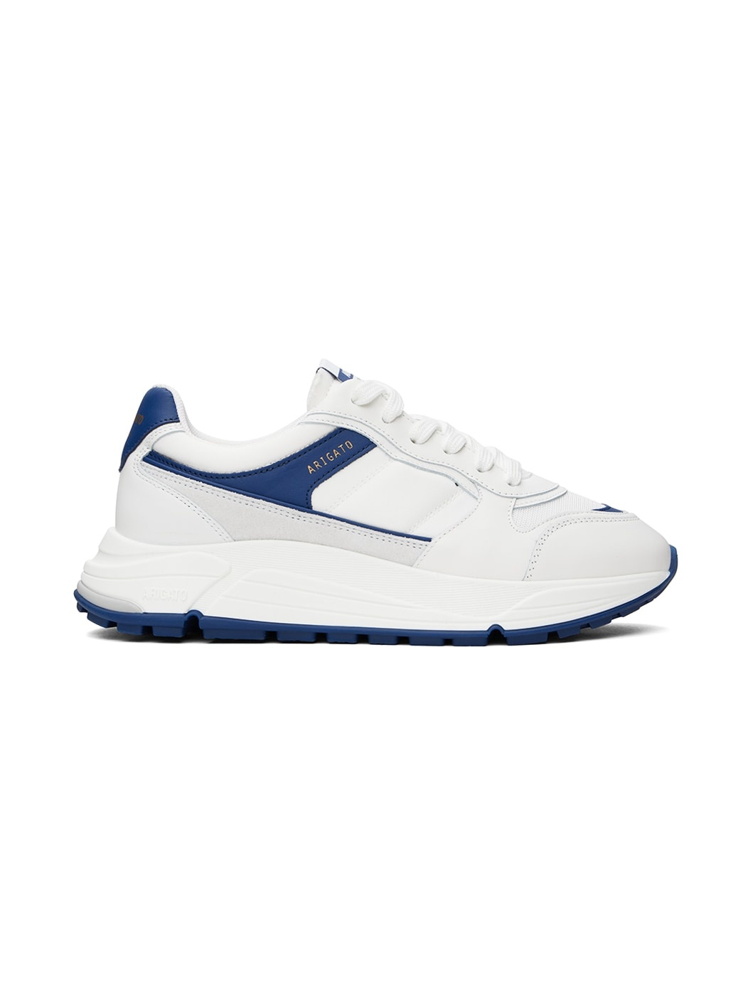 White & Navy Rush Sneakers - 1