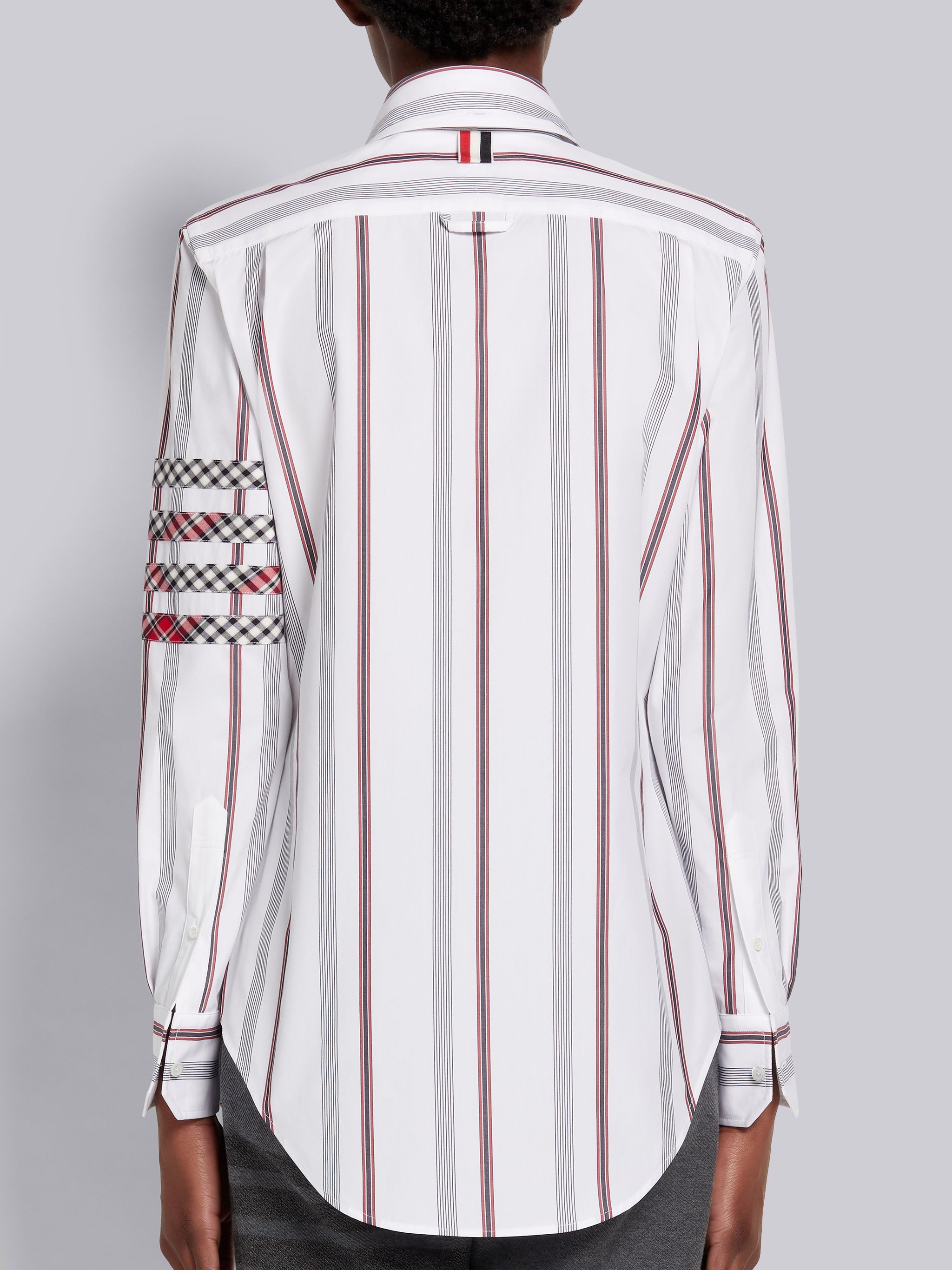 Multicolor Hairline Stripe Poplin 4-Bar Long-sleeved Classic Button Down Shirt - 4