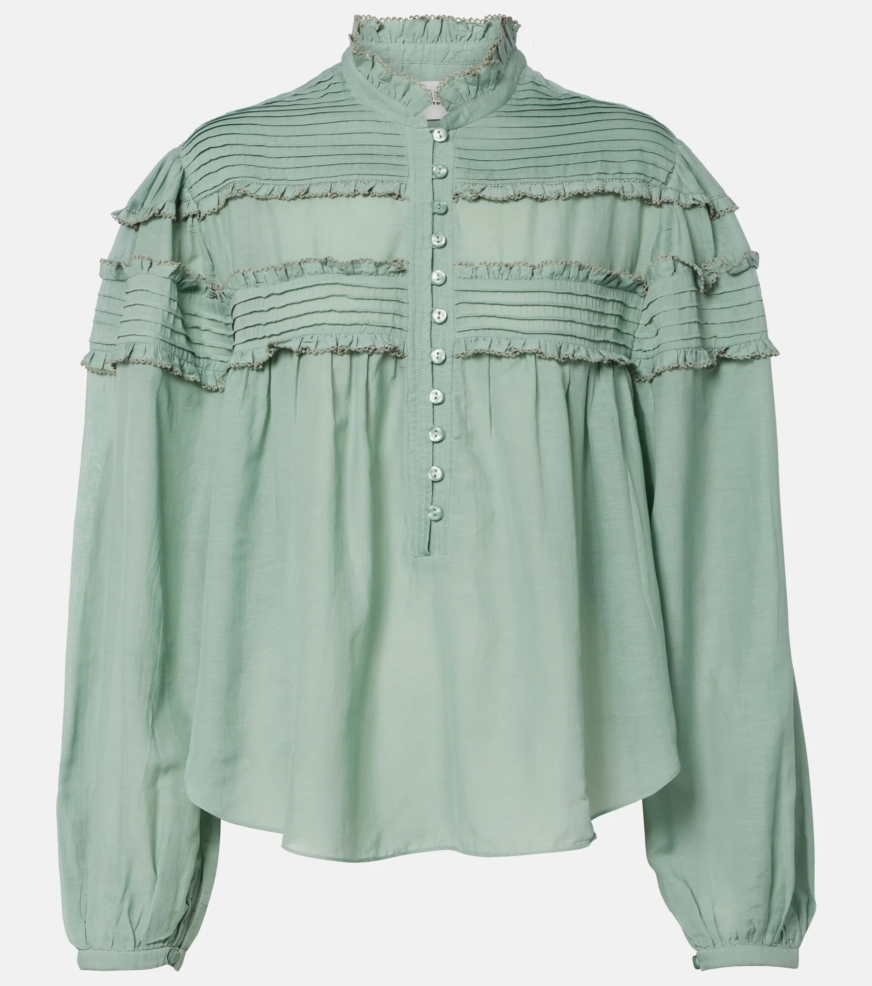 Doana cotton-blend ruffled blouse - 1