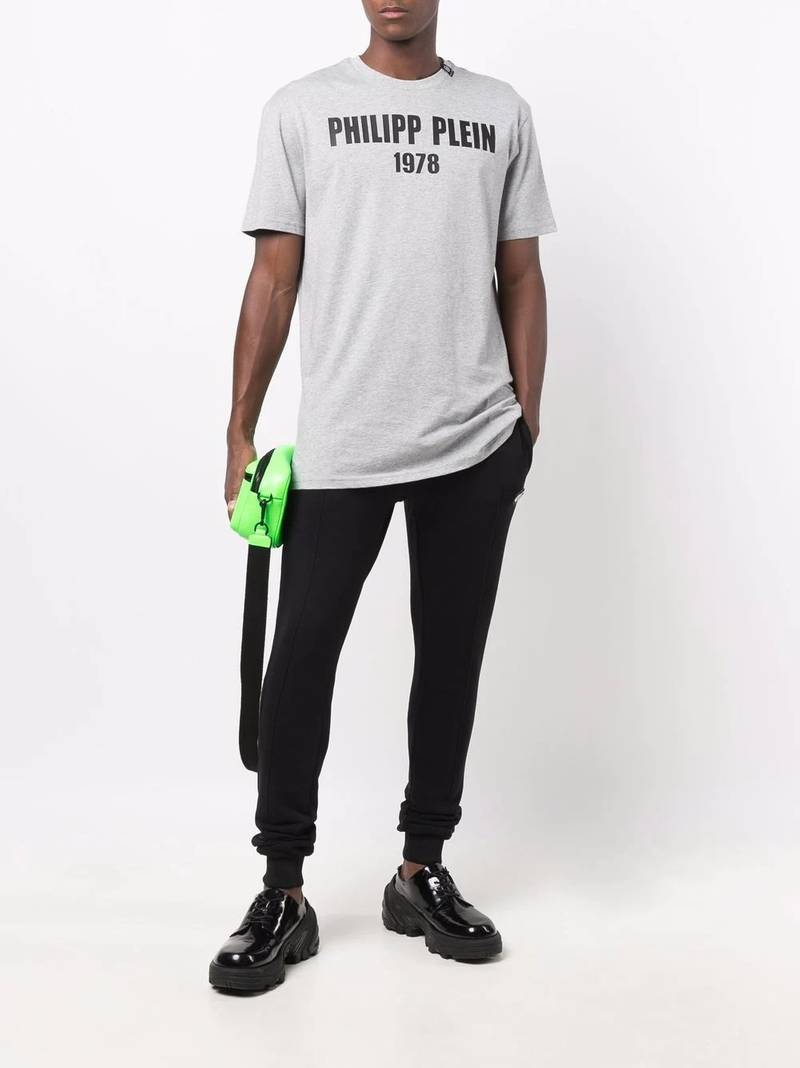 PHILIPP PLEIN logo-patch cotton track pants outlook