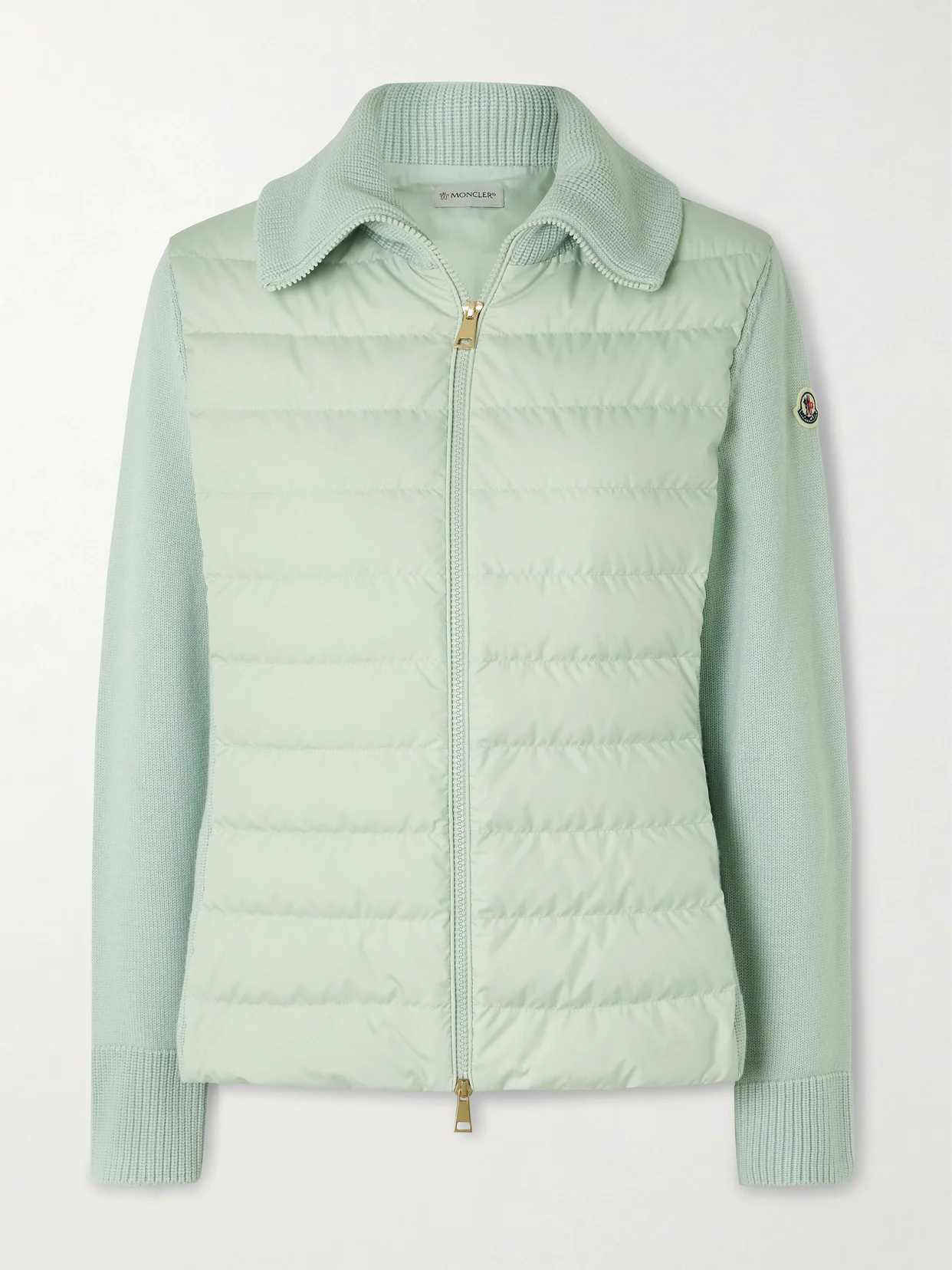 Wool And Padded Quilted Shell Down Cardigan - 1