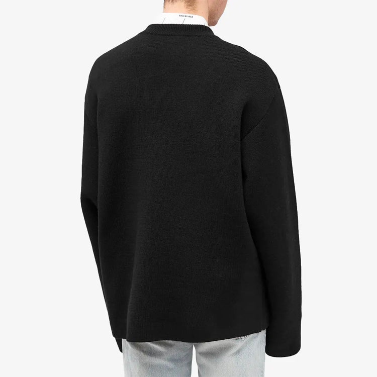 Balenciaga Languages Crew Neck Knit Sweater 'Black Multicolor' 646491T15952771 - 5