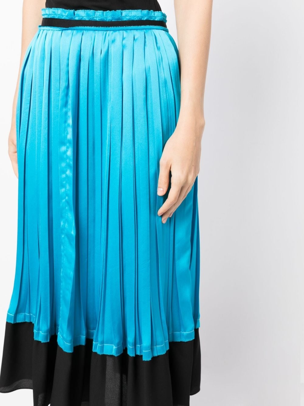 pleated satin midi skirt - 5
