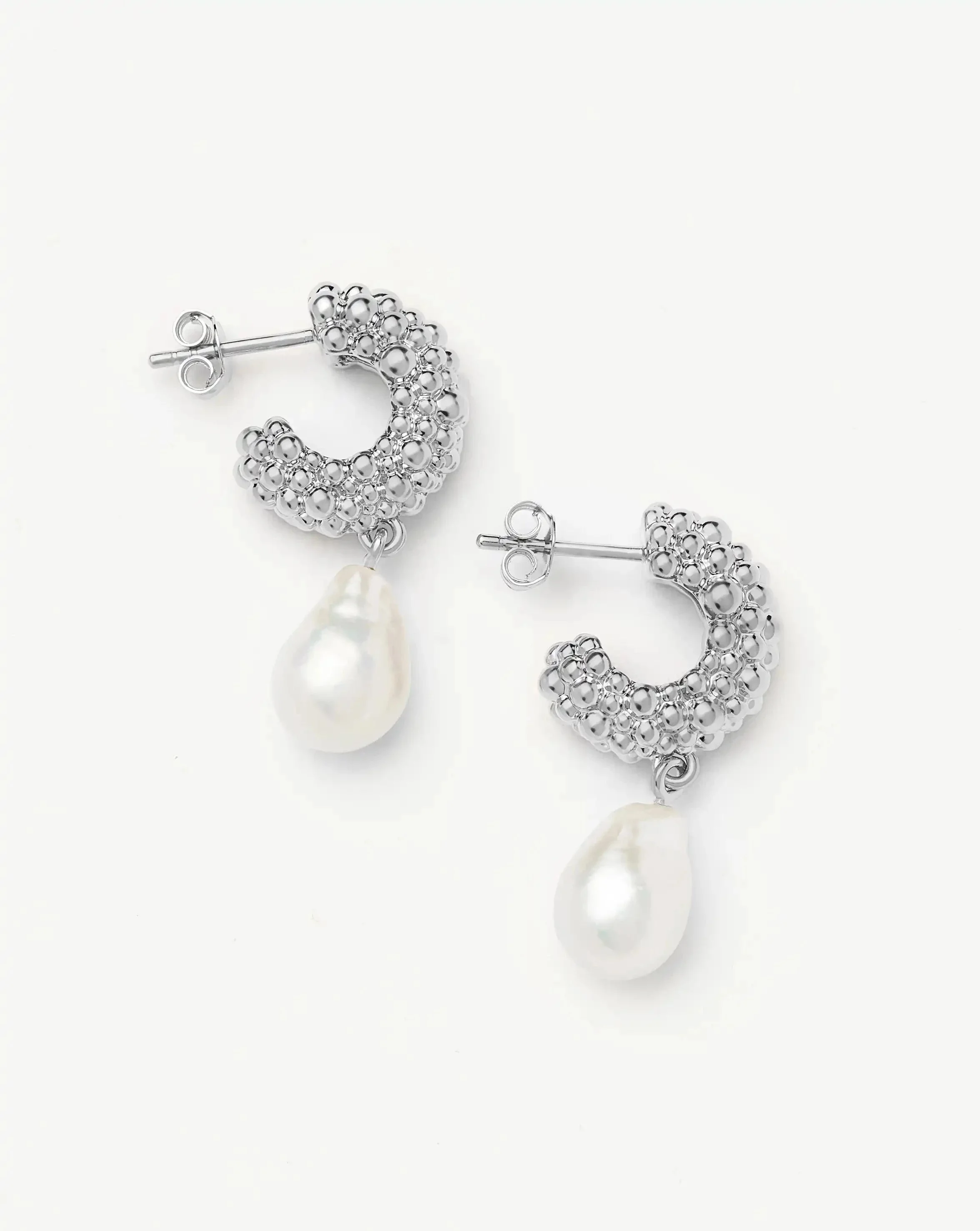 Pearl Baya Charm Hoop Earrings - 1