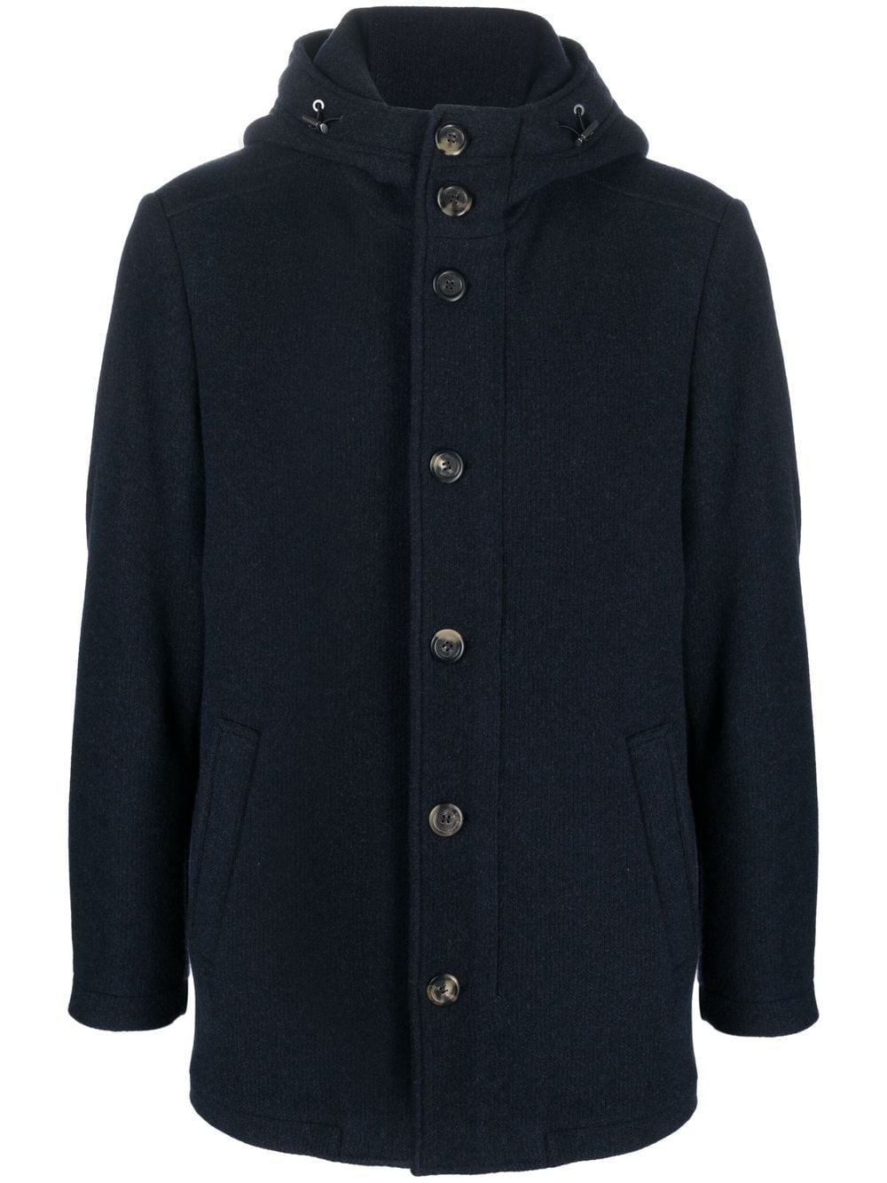 buttoned cashmere coat - 1