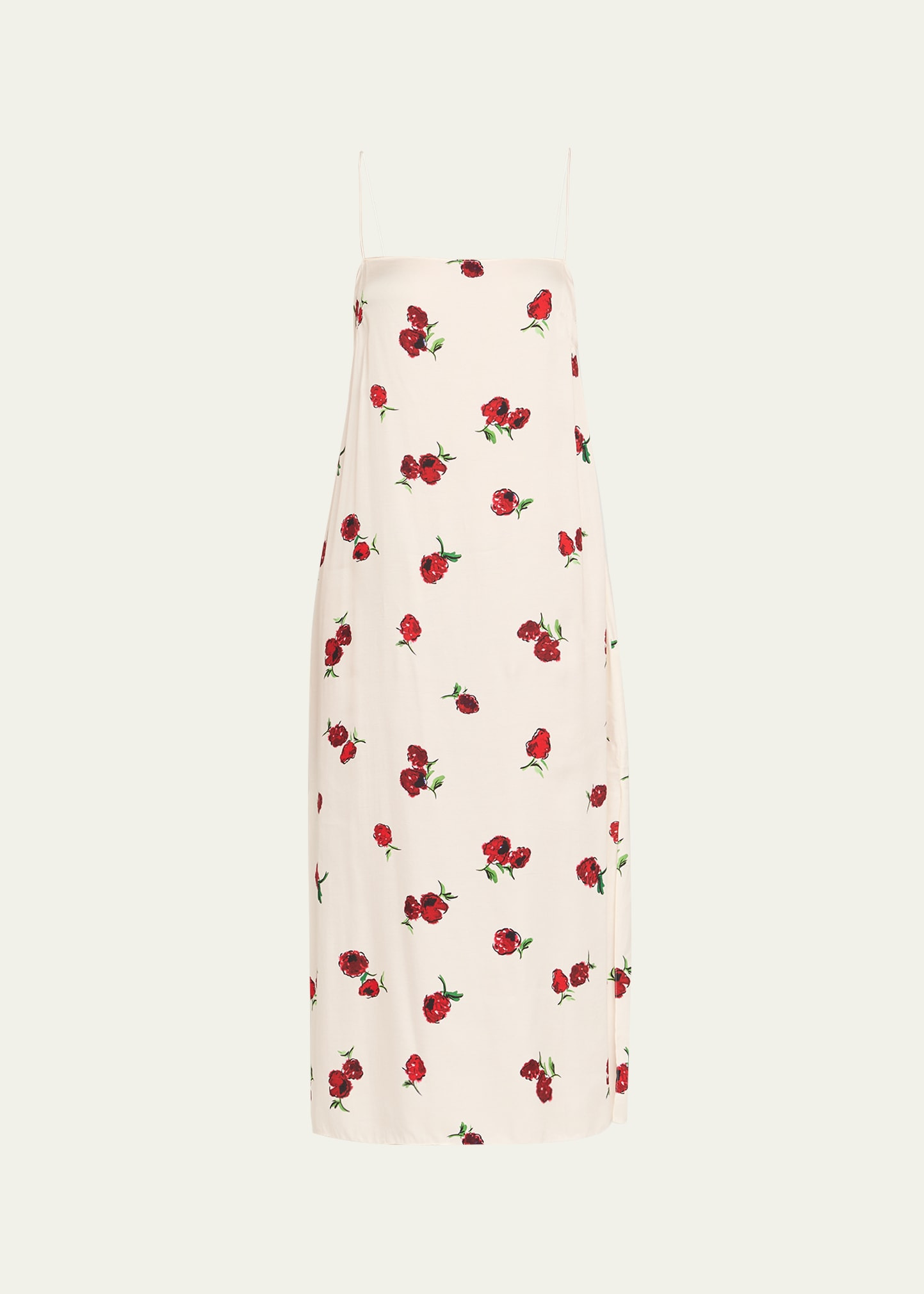 Sicily Floral-Print Silk Midi Slip Dress - 1