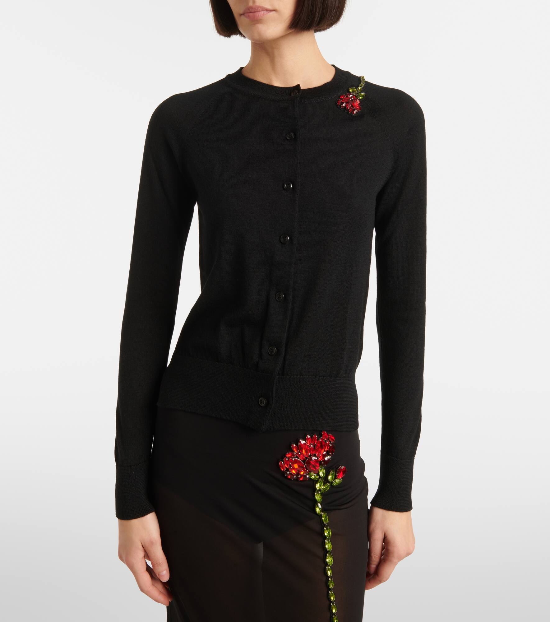 Embellished wool and silk cardigan - 6