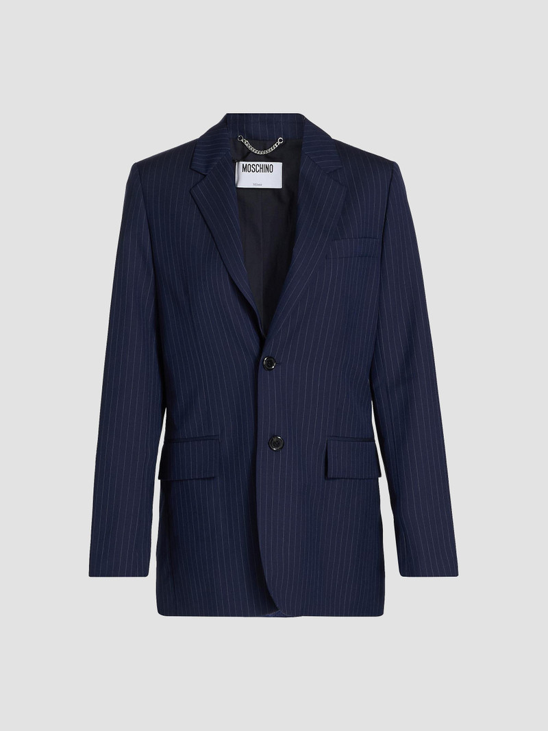 Women's Pinstripe Wool Blazer - Multi 1